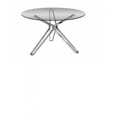 Mesa de Jantar cristal/inox